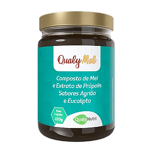 QUALYMEL EXTRATO PRÓPOLIS SABOR AGRIÃO E EUCALIPTO 220G.